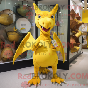 Gul Pterodactyl maskot...