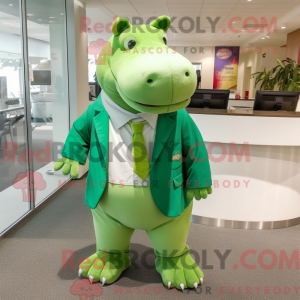 Green Hippopotamus mascot...