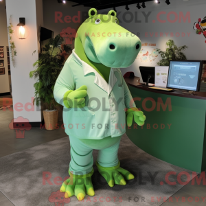 Grøn Hippopotamus maskot...