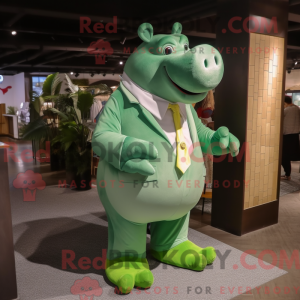 Green Hippopotamus mascot...