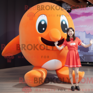 Orange Whale mascot costume...