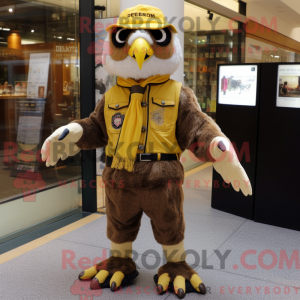 Gold Hawk mascot costume...