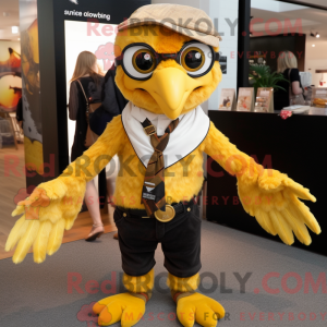 Gold Hawk mascot costume...