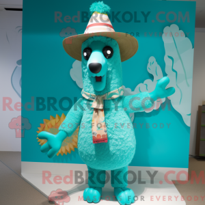Turkis lama maskot kostume...