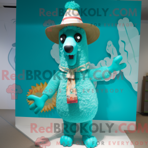 Turquoise Llama mascot...