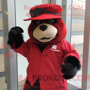 Rød Skunk-maskotdraktfigur...