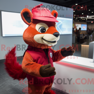 Red Skunk mascot costume...