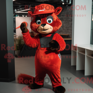 Red Skunk mascot costume...