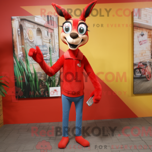 Red Gazelle mascot costume...