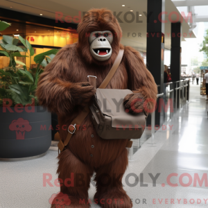 Brun Gorilla maskot kostume...