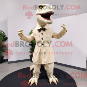 Cream Tyrannosaurus mascot...