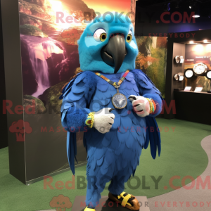 Blue Macaw mascot costume...