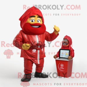 Rød Biryani maskot kostume...