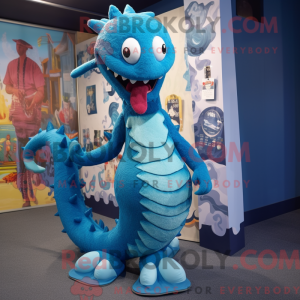 Blue Hydra mascot costume...