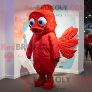 Red Betta Fish maskot...