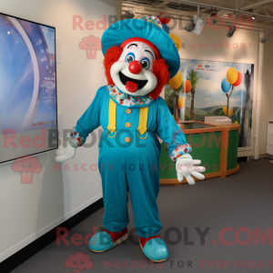 Turquoise Clown mascot...