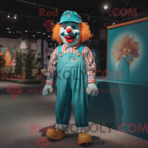 Turquoise Clown mascot...