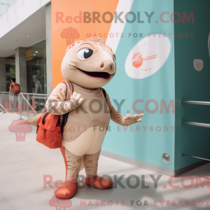 Beige Salmon mascot costume...