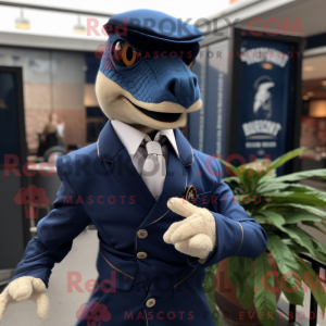 Navy Velociraptor mascot...