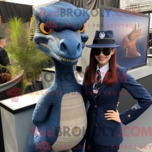 Navy Velociraptor mascot...