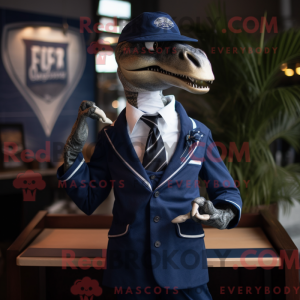 Navy Velociraptor mascot...