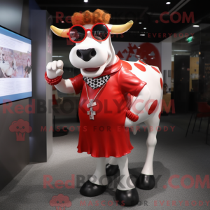 Red Holstein Cow mascot...