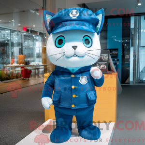 Cyan Cat-maskotdraktfigur...