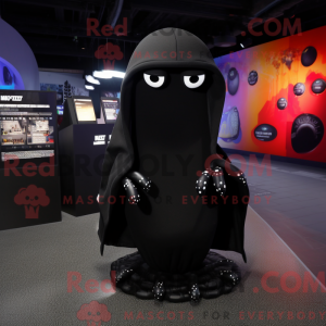 Black Squid mascot costume...