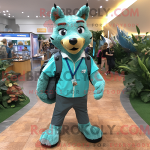 Turquoise Dingo mascot...