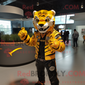 Gul Tiger maskotka karakter...