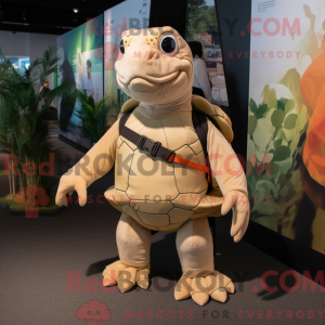 Tan Turtle maskot kostume...