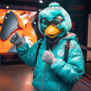 Teal Fried Chicken mascot...