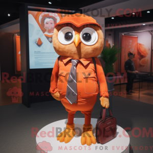 Orange Owl mascot costume...