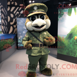 Cream Green Beret mascot...