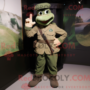 Cream Green Beret mascot...