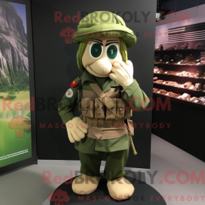 Cream Green Beret mascot...