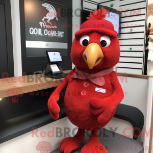 Red Quail mascot costume...