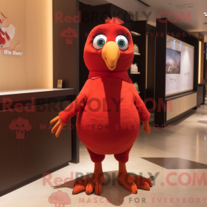Red Quail mascot costume...