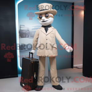 Tan Doctor maskot kostume...