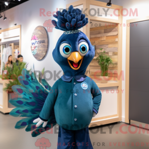 Navy Peacock maskot kostume...