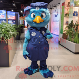 Navy Peacock maskot kostume...