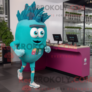 Teal Beet maskot kostume...