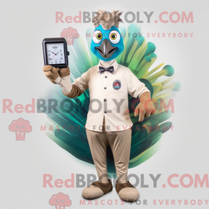 Tan Peacock mascot costume...