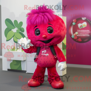 Magenta bringebær maskot...