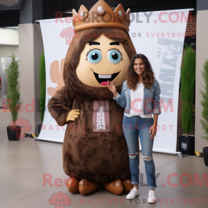 Brown Queen mascot costume...