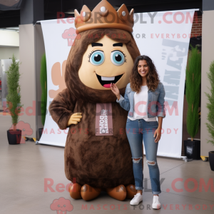 Brown Queen mascottekostuum...