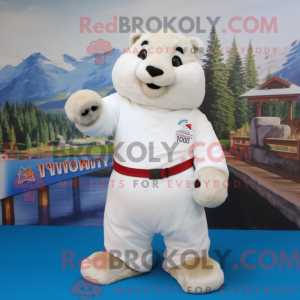 White Marmot mascot costume...