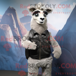 Gray Llama mascot costume...