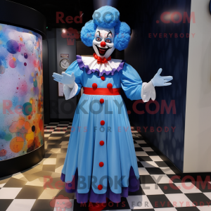 Blue Evil Clown mascot...