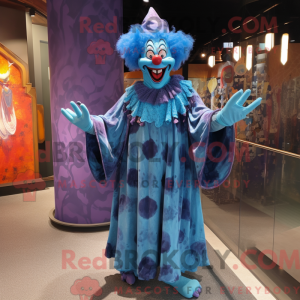 Blue Evil Clown mascot...